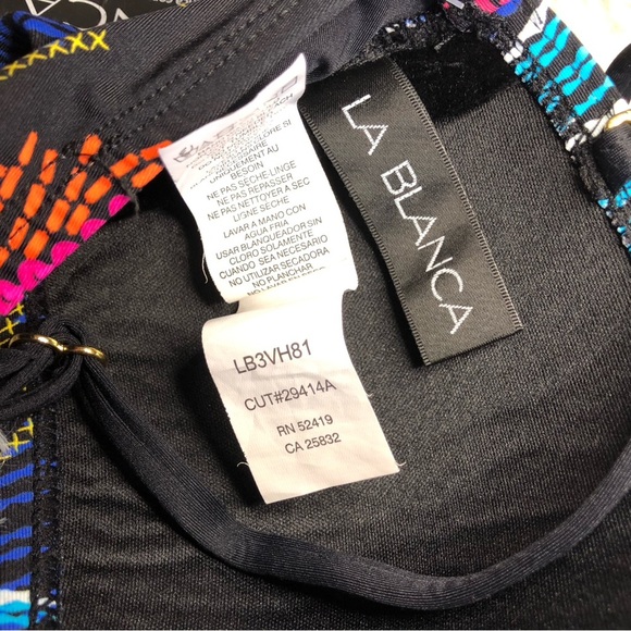 La Blanca Colorful Patterned Bandeau Bikini Top size 6 - Picture 10 of 16